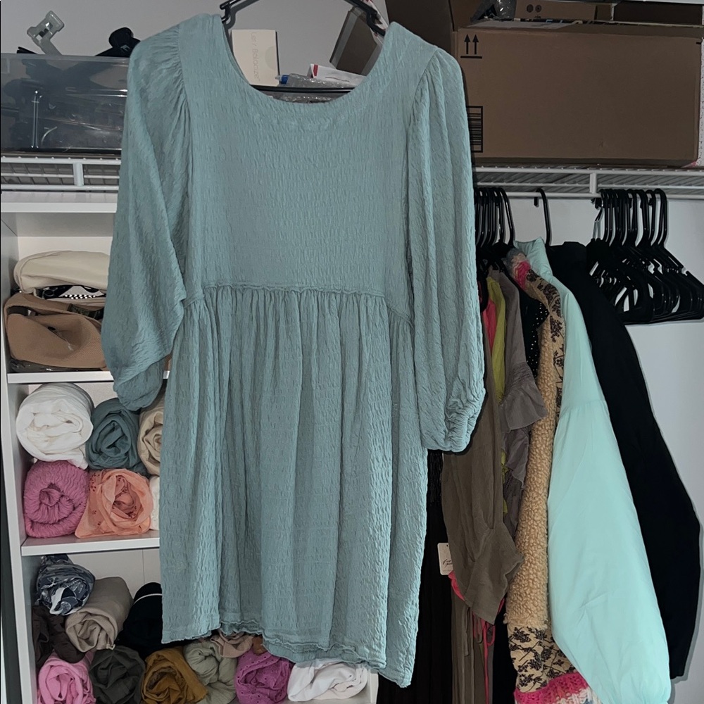 Free People Free People Beach Mini Dress Baby Blue Size: XS